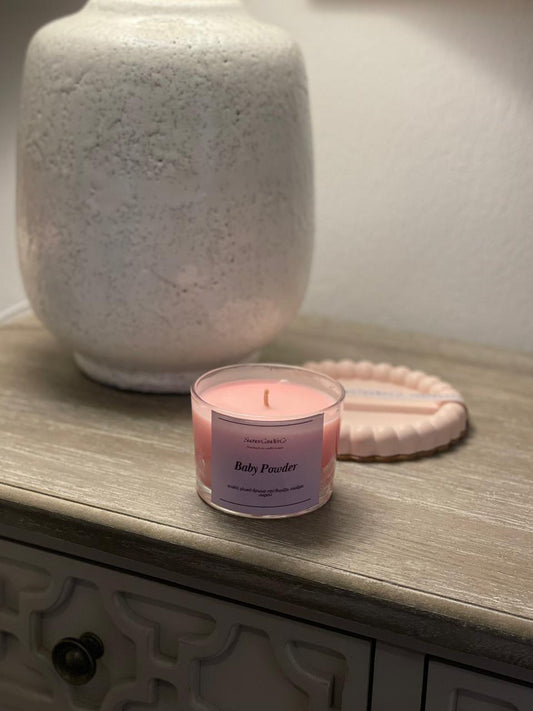 Baby powder candle